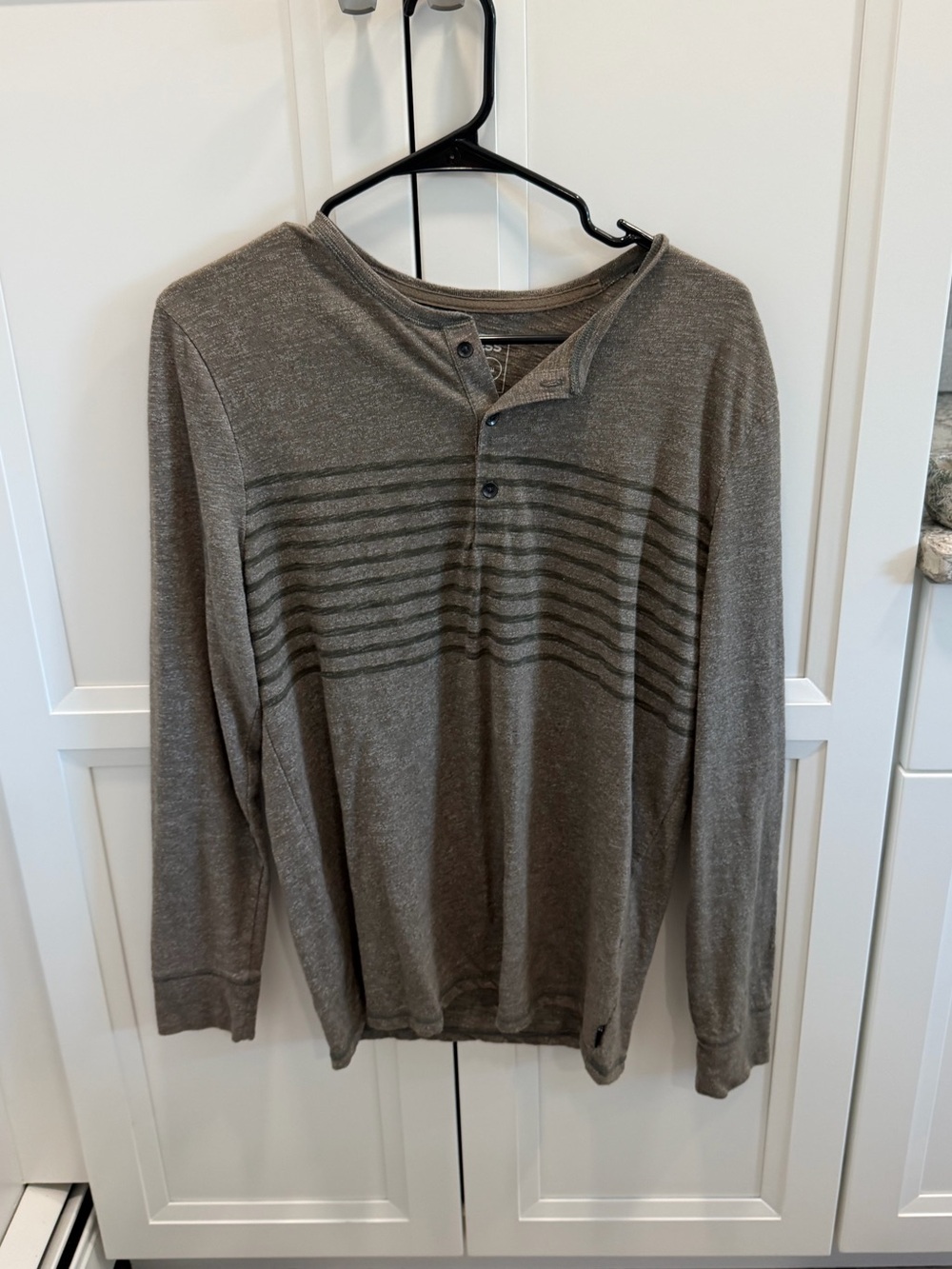 Express Green Henley with stripes